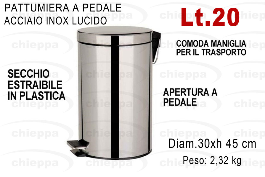 PATTUMIERA LT.20 INOX    42289
