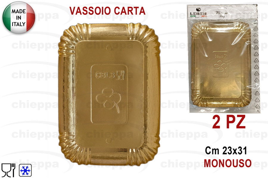 VASSOIO 2PZ 23X31 ORO    276/2