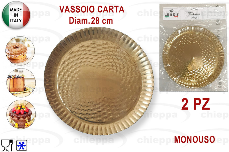 VASSOIO 2PZ 28 TONDO ORO 289/2