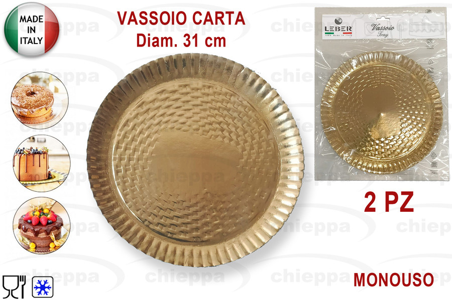 VASSOIO 2PZ 31 TONDO ORO 290/2