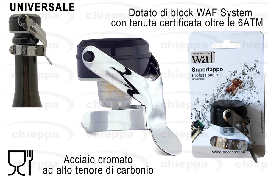 TAPPO CHAMPAGNE INOX CON ALET.