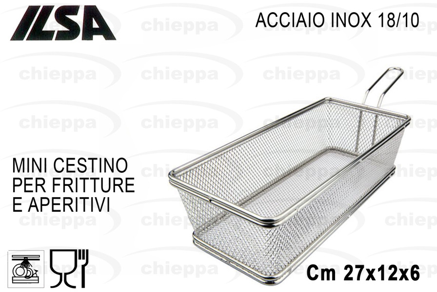 CESTO FRITTURA 27X12 INOX 2482