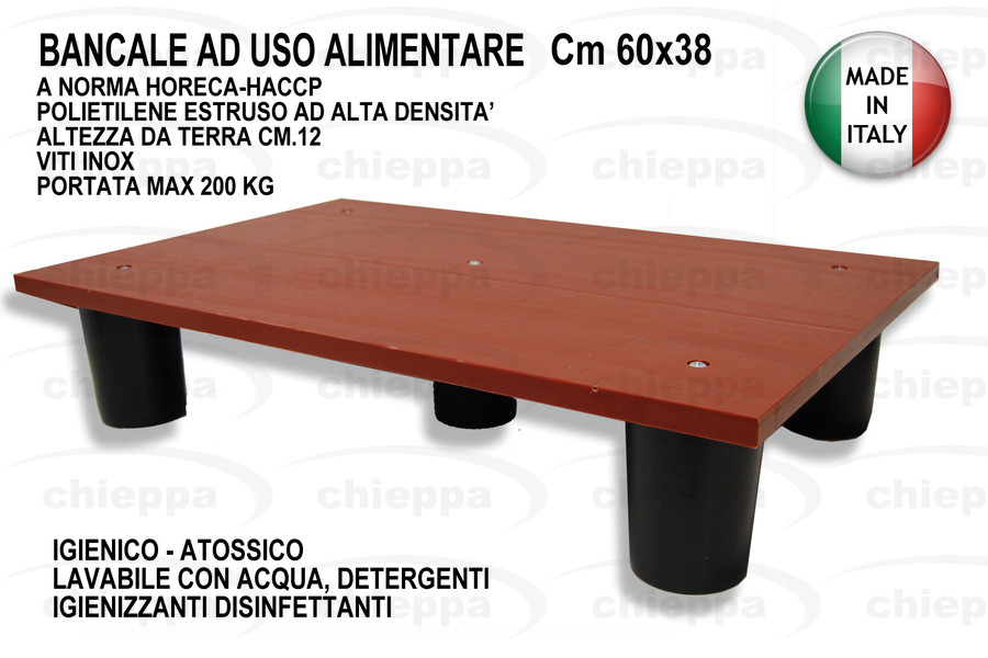 MINI PALLET 60X38X12  5 PIEDI*