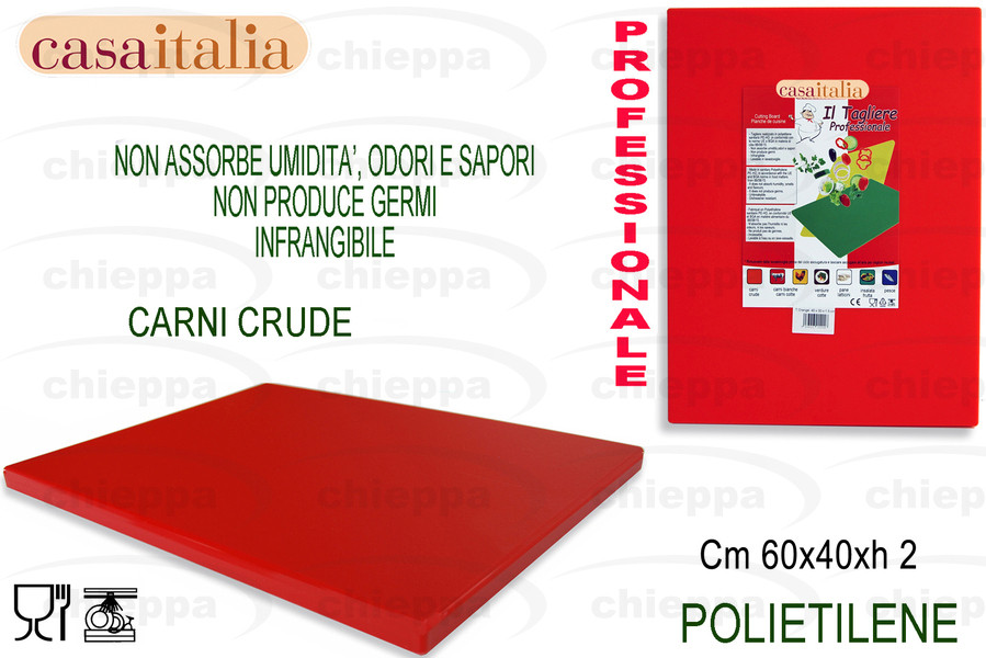 TAGLIERE POL.S/F ROSSO 60X40X2