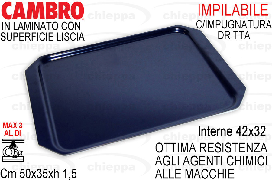 VASSOIO 50X35 BLU CAPRI 3550SH