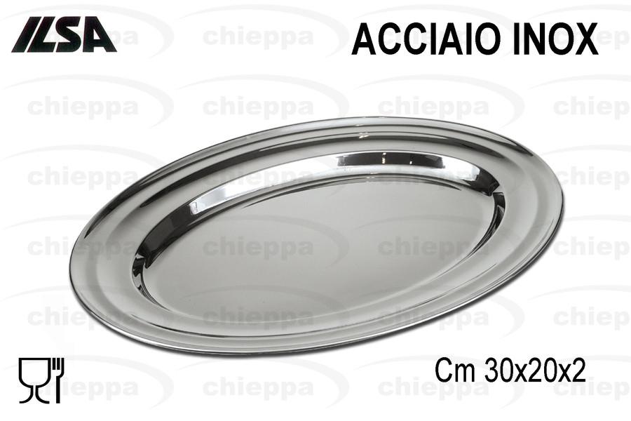 VASSOIO 30 OVALE C/B INOX 1100