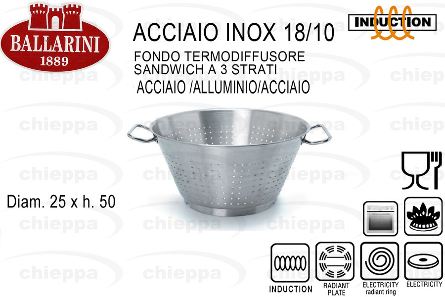 COLAPASTA 50 CONICO INOX  9060