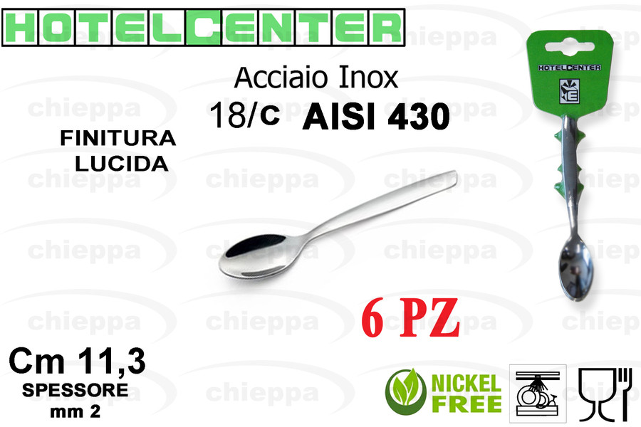 CUCCH.MOKA 6PZ 2MM 18/10 SHARK
