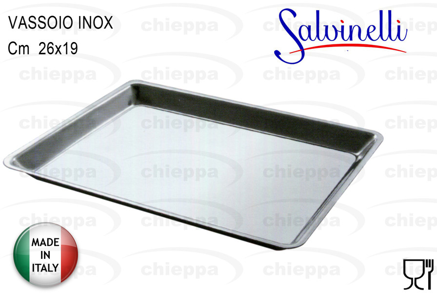 VASSOIO 26X19 RETT.INOX VASVET