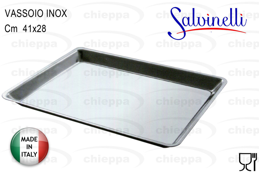 VASSOIO 41X28 RETT.INOX VASVET