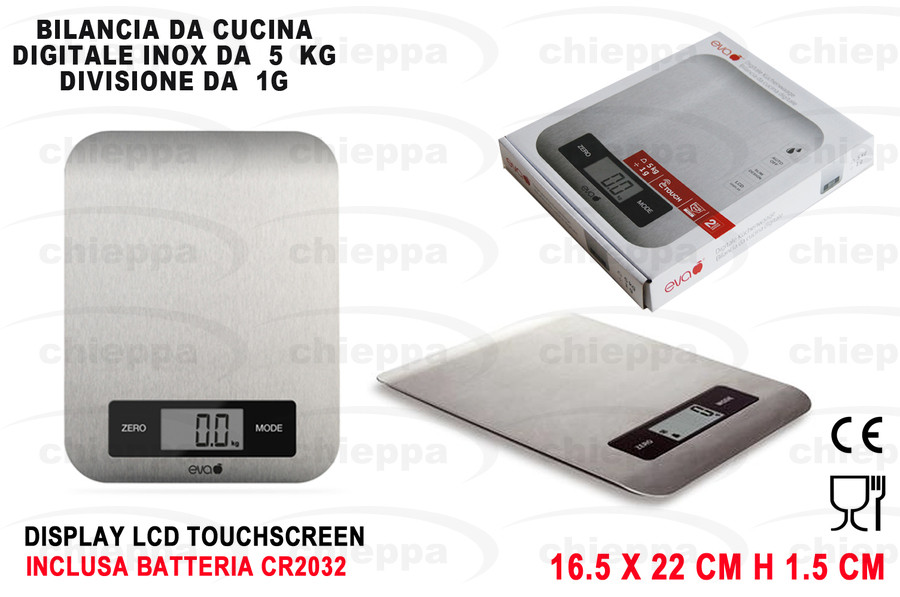 BILANCIA DIG.KG5  INOX  033368