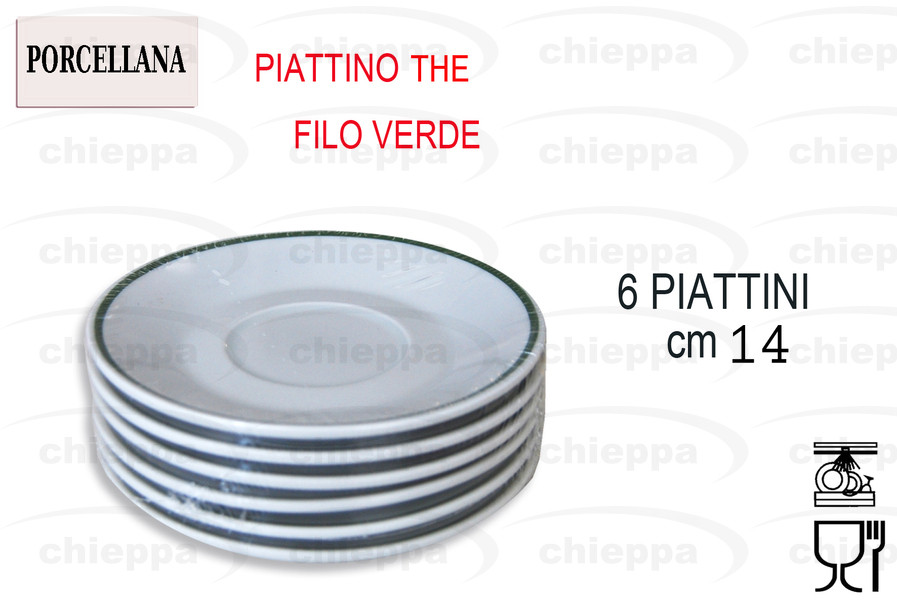 THE PIATTO 6 PZ    FILO VERDE*