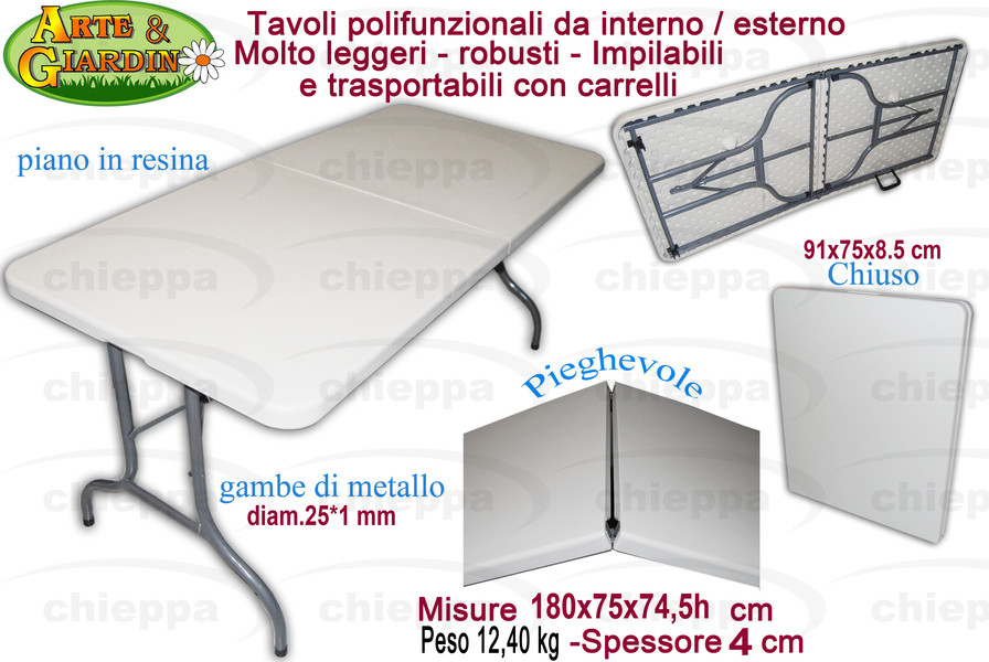 TAVOLO 180X75 PIE.CATE.C113647