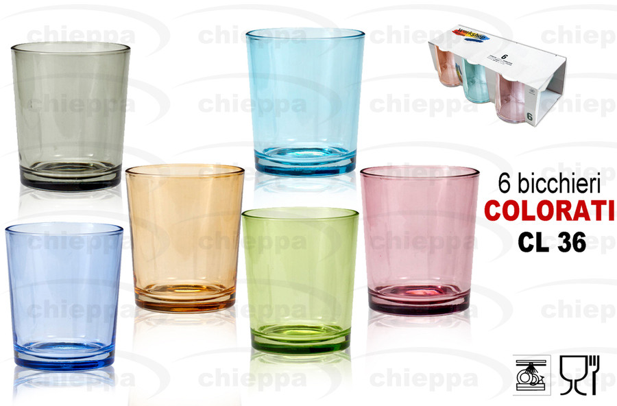 BICCHIERE 6PZ COLOR. YE5000710