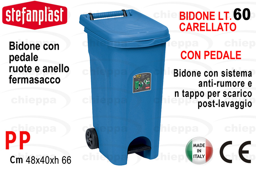 BIDONE L60 C/COP+PED BLU 25800