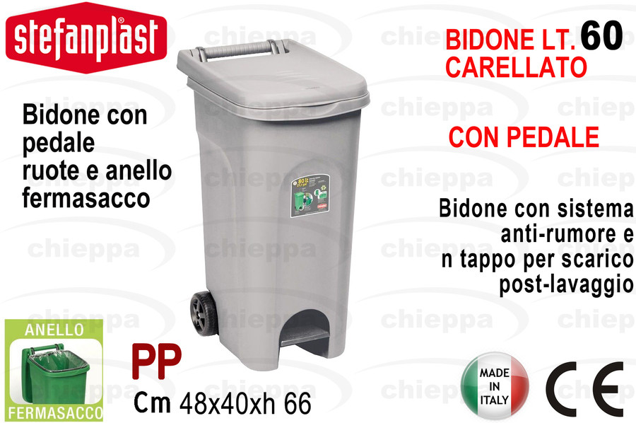BIDONE L60 C/COP+PED GRI.25801