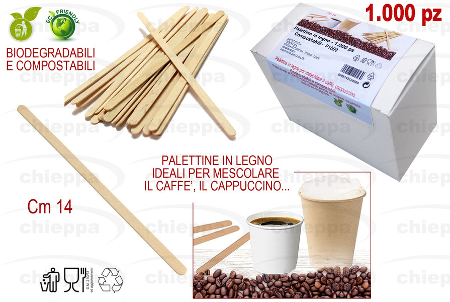 PALET.CAFFE'1000PZ LEGNO P1000