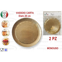 VASSOIO 2PZ 28 TONDO ORO 289/2