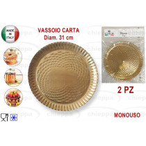 VASSOIO 2PZ 31 TONDO ORO 290/2