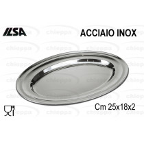 VASSOIO 25 OVALE C/B INOX 1100