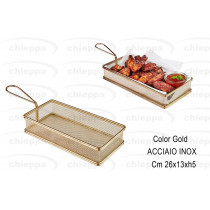 CESTO FRIT.26X13X5 GOLD 40613*