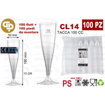 FLUTE C.EASY 100PZ TRAS.+GAMBO