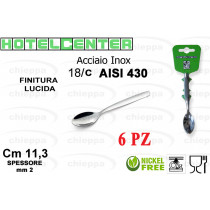 CUCCH.MOKA 6PZ 2MM 18/10 SHARK