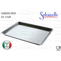 VASSOIO 41X28 RETT.INOX VASVET