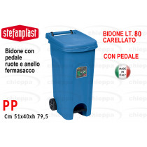 BIDONE L80 C/COP+PED BLU 25602